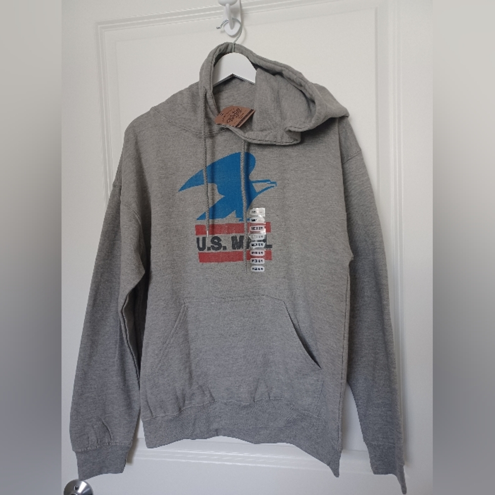 Tee Luv - Classic Gray Hoodie with Official US Mail Logo